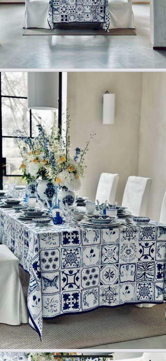 Tablecloth in Maiolica Print