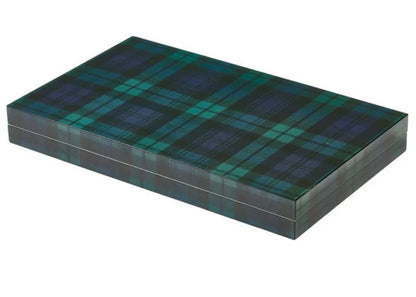 Backgammon en caja laqueada de madera impresión mantarraya