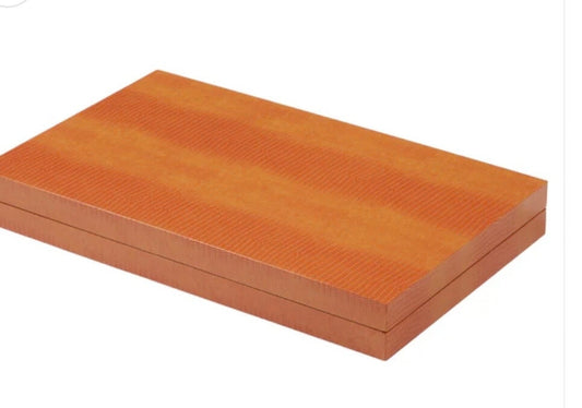 Backgammon en caja naranja adorno