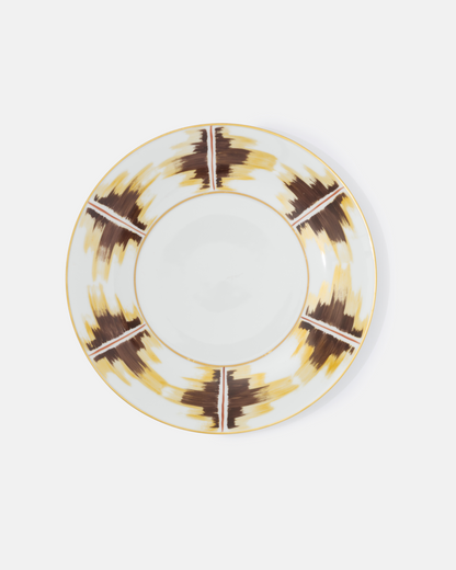 Kaleidoscope plate yellow & brown