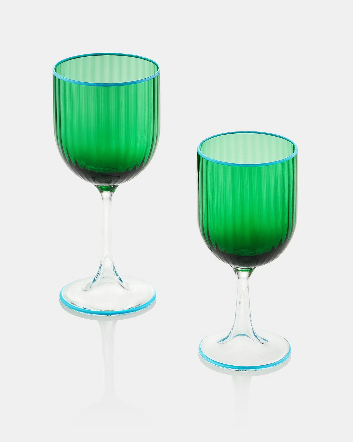 Murano striped wine glass green by Aquazzura