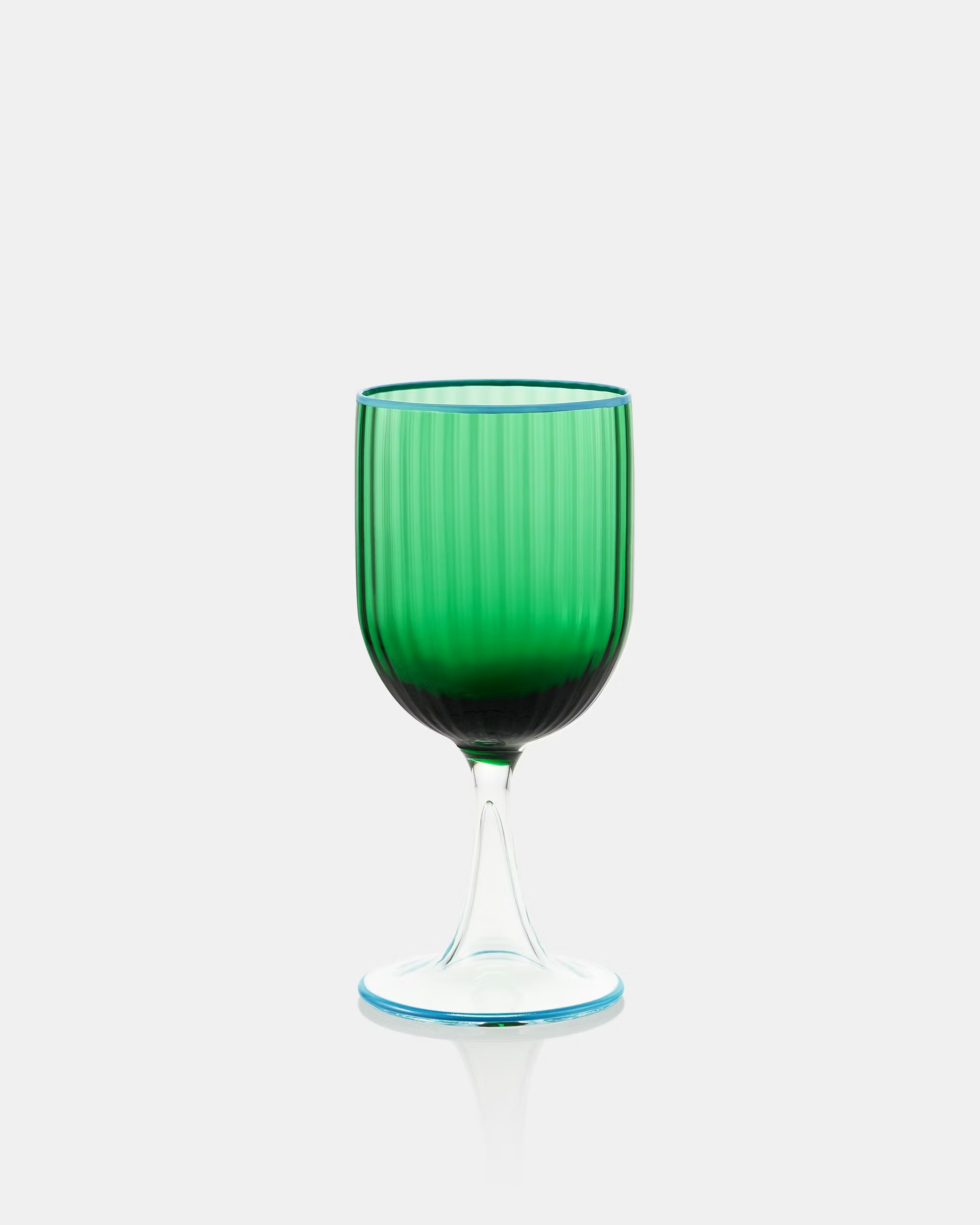 Murano striped wine glass green by Aquazzura