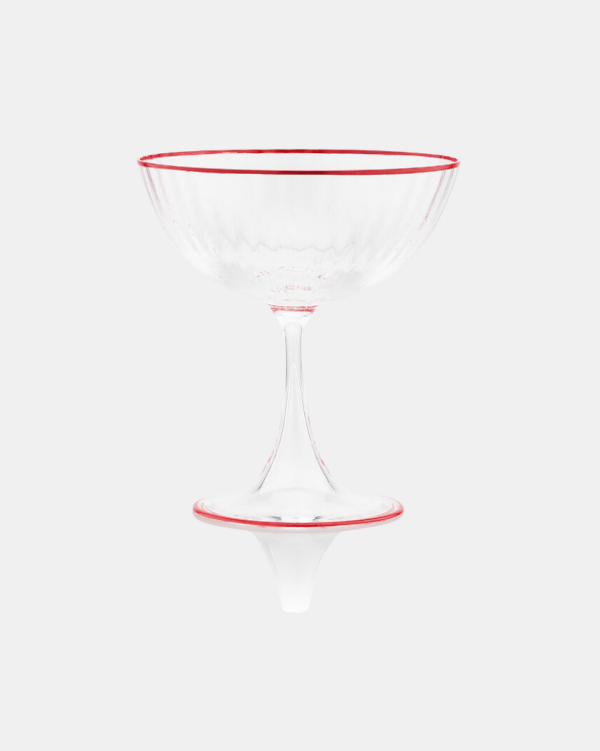 Murano striped champagne glass coral by Aquazzura