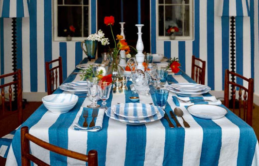 Linen Striped Tablecloth